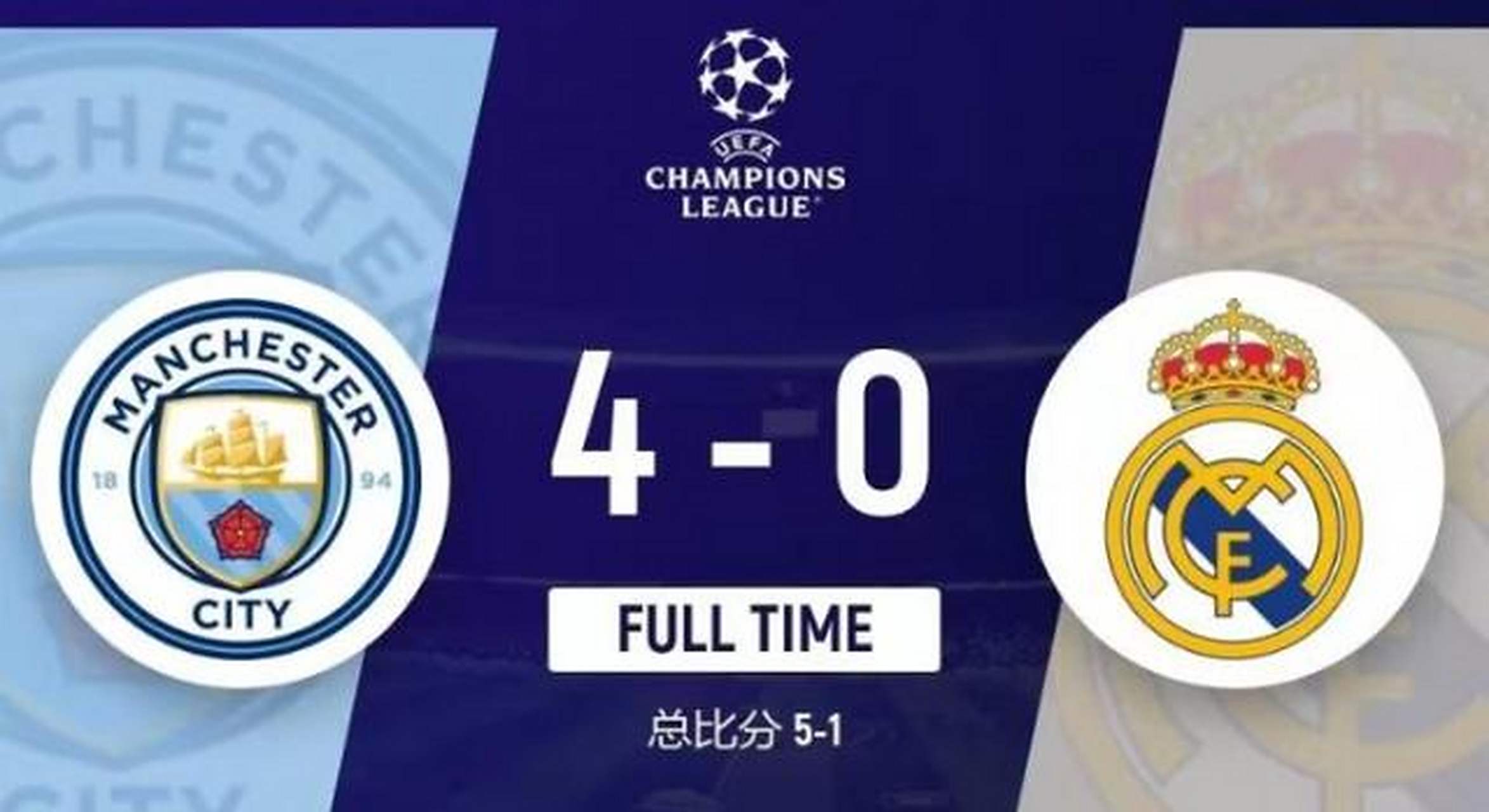 曼城战平巴黎，首度晋级欧冠决赛